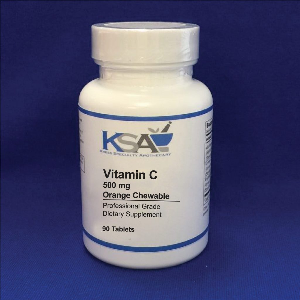 Vitamin c 500 mg orange flavor chewable kress specialty apothecary